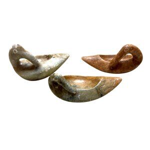 Vintage Hand-Carved Soapstone Duck Figurines Set Of 3
